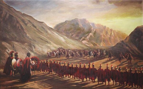 Depiction of the Battle of Thermopylae Mamos