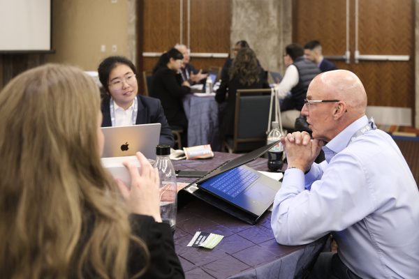 Frank R working with PhD students